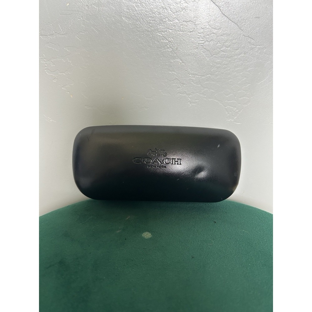 COACH NEW YORK LARGE HARD BLACK CLAM SHELL EYE GLASS SUNGLASSES CASE